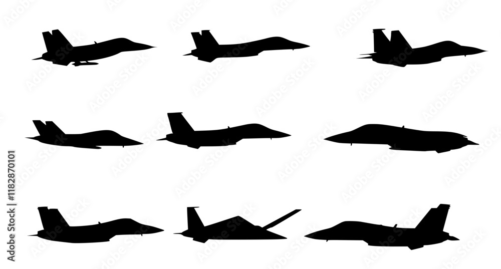 vector set of vector set of Military Airplane silhouette
vector set of vector set of Military Airplane silhouette