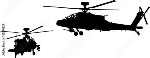 vector set of Military Helicopter silhouette