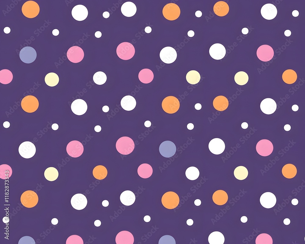 Purple Background with Multicolored Circles Pattern Purple Background with Multicolored Circles Pattern