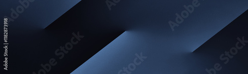 Obraz na płótnie Black dark blue silver white modern abstract background. Geometric shape. Line stripe angle 3d shadow. Gradient. Metal metallic. Brushed matte. Business technology. Wide banner. Panoramic. Minimal. w salonie