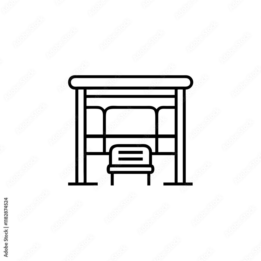 A bus stop sign icon representing locations where passengers can board or disembark from buses in a city or town. A bus stop sign icon representing locations where passengers can board or disembark from buses in a city or town.