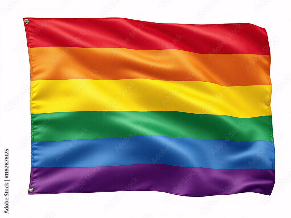 Rainbow flag symbolizing LGBTQ+ pride and diversity. Rainbow flag symbolizing LGBTQ+ pride and diversity.
