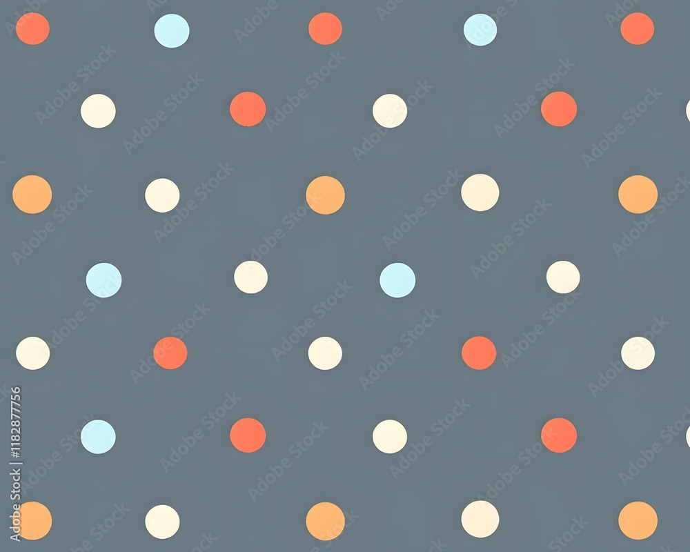 Repeating Pattern of Multicolored Circles on Gray Background Repeating Pattern of Multicolored Circles on Gray Background