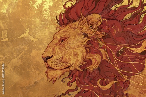 Illustrating the Nemean Lions Invincibility and Strength in Colors photo