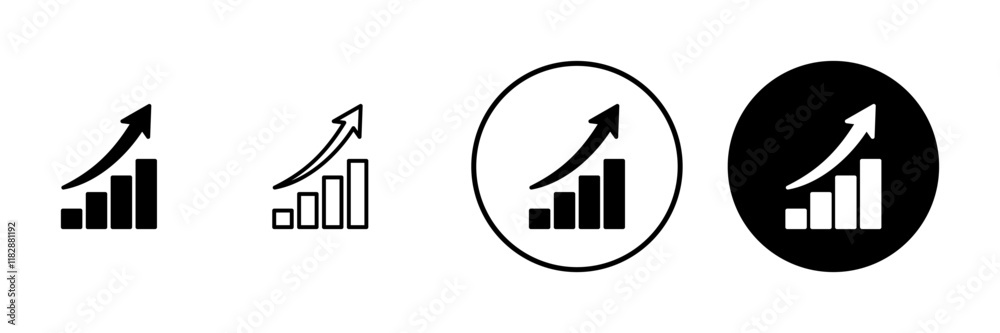 Growing graph icon vector. Chart sign and symbol. diagram icon Growing graph icon vector. Chart sign and symbol. diagram icon