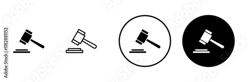 Gavel icon vector. judge gavel sign and symbol. law icon. auction hammer