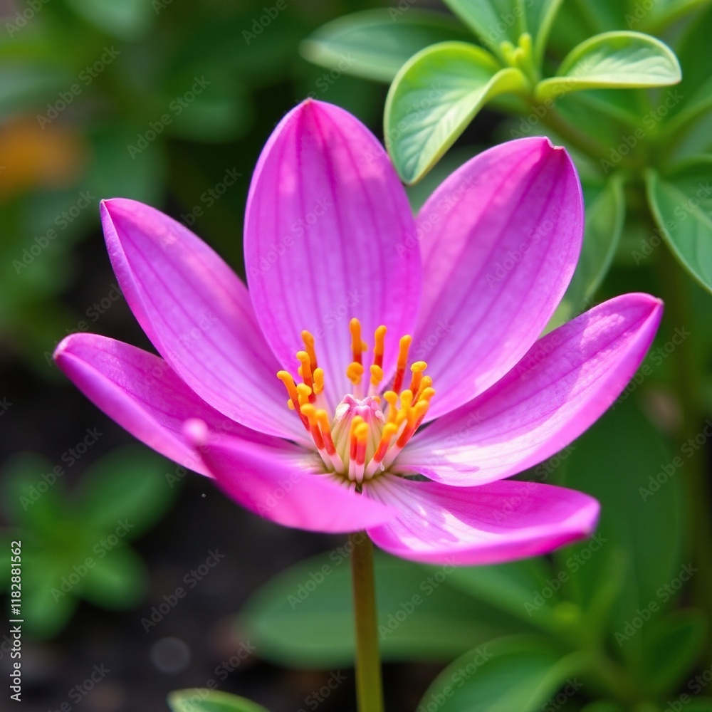Delicate violet pink flower petals unfolding in a garden, petals, violet Delicate violet pink flower petals unfolding in a garden, petals, violet