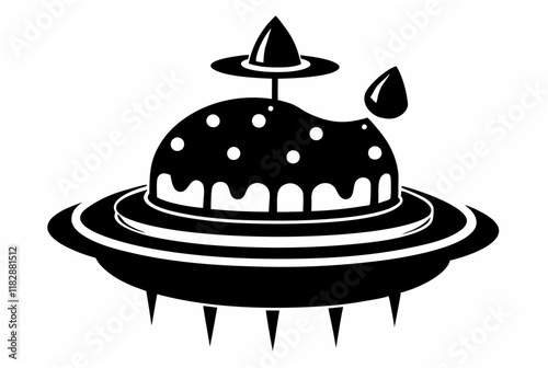  alien spaceship cake  silhouette vector