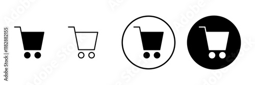 Shopping icon vector. Shopping cart sign and symbol. Trolley icon