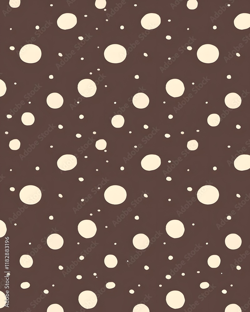 Seamless Pattern: Brown Background with Off-White Circles Seamless Pattern: Brown Background with Off-White Circles