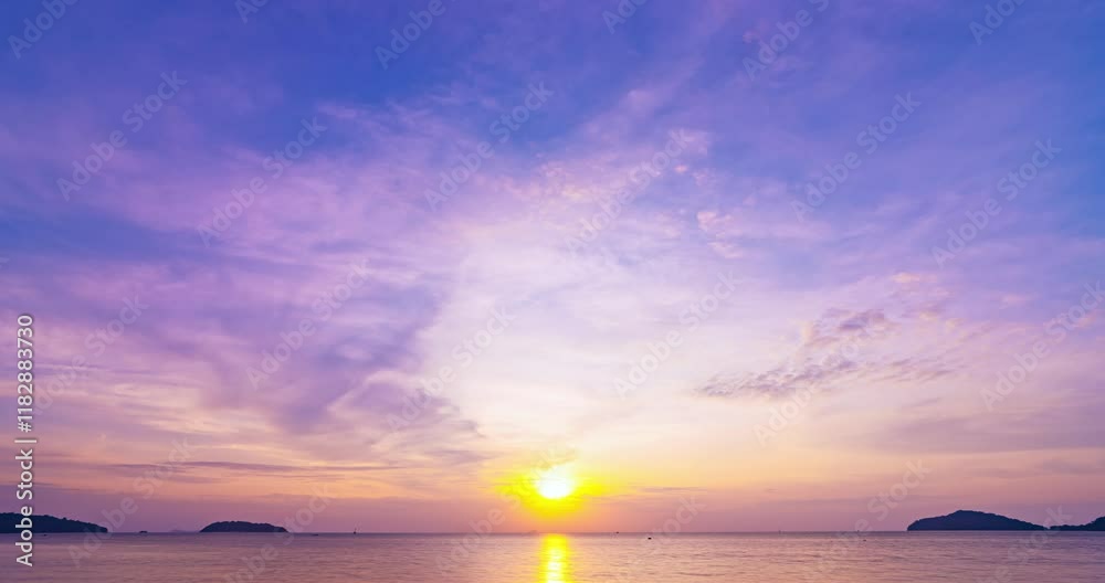 High quality 4K Time lapse of Majestic sunset or sunrise landscape Amazing light of nature cloudscape sky and Clouds moving away rolling 4k colorful sunset light dramatic clouds,Footage sky timelapse