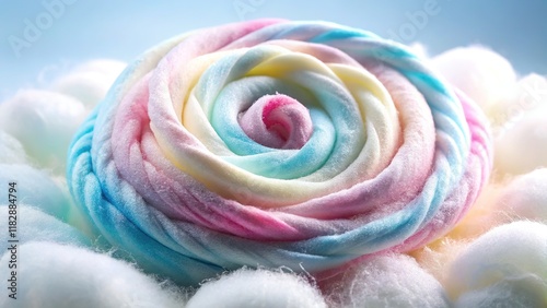 Closeup Sugar Cotton Cloud Swirl - Fluffy Texture