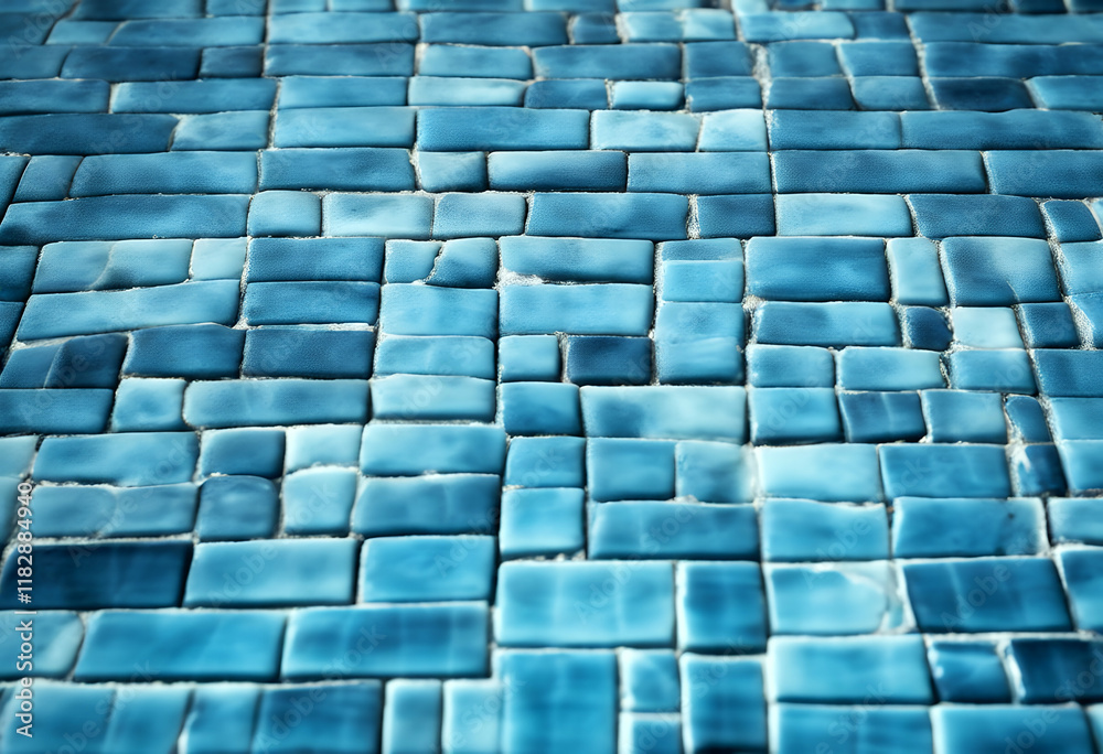 Fototapeta premium background tile blue swimming tiled water mosaic pattern resort poolside turquoise ceramic effect square toned wave colours refreshment