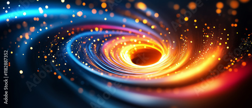 光と色彩の宇宙ブラックホールイメージ