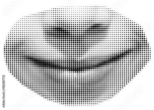 Halftone Child Smiling Face Part