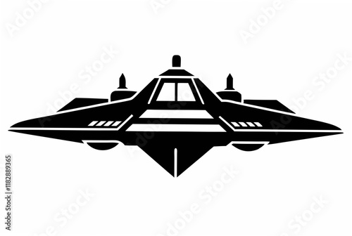 spaceship  silhouette vector