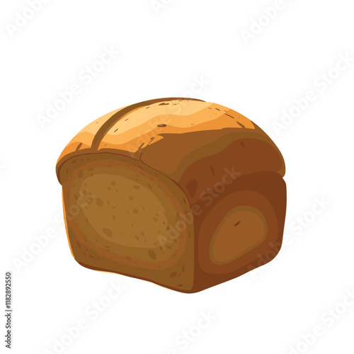 Cartoon Loaf of Bread Illustration