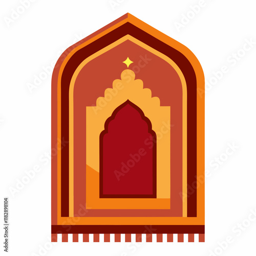 colorful illustration of a islamic praying rug