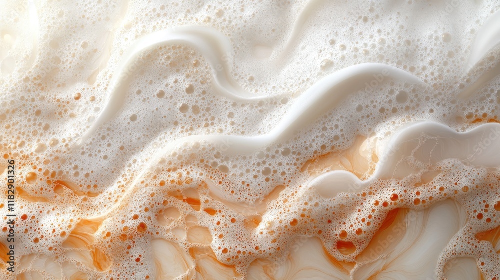 Swirling foam and bubbles create an abstract, creamy texture. Swirling foam and bubbles create an abstract, creamy texture.