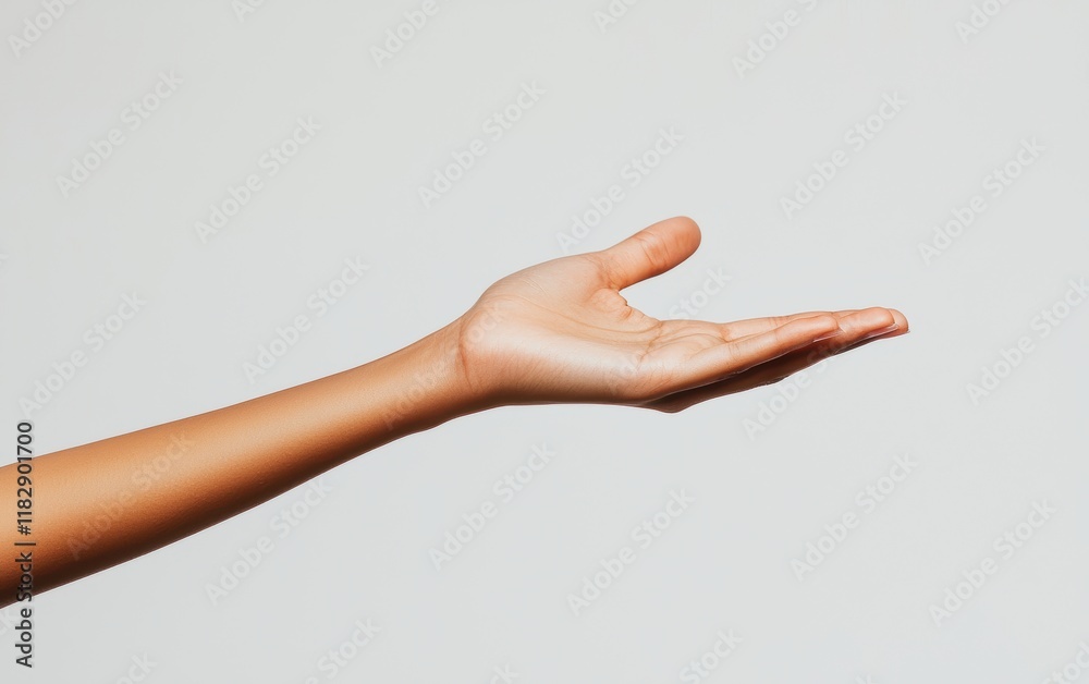 A woman hand pointing right, isolated on a clean white background A woman hand pointing right, isolated on a clean white background