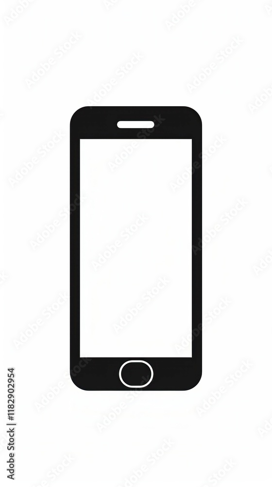 High Quality Black and White Flat Vector Illustration of a Minimalistic Phone Icon. Generative AI High Quality Black and White Flat Vector Illustration of a Minimalistic Phone Icon. Generative AI