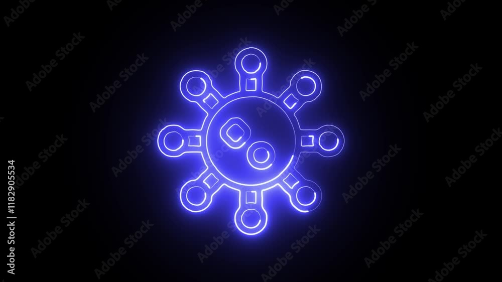glowing neon bomb icon isolated on black background. HD video motion graphic animation glowing neon bomb icon isolated on black background. HD video motion graphic animation