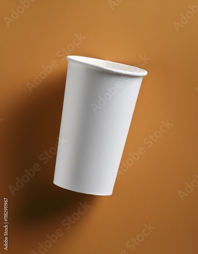 Top view of a white cup mockup. Generated image photo