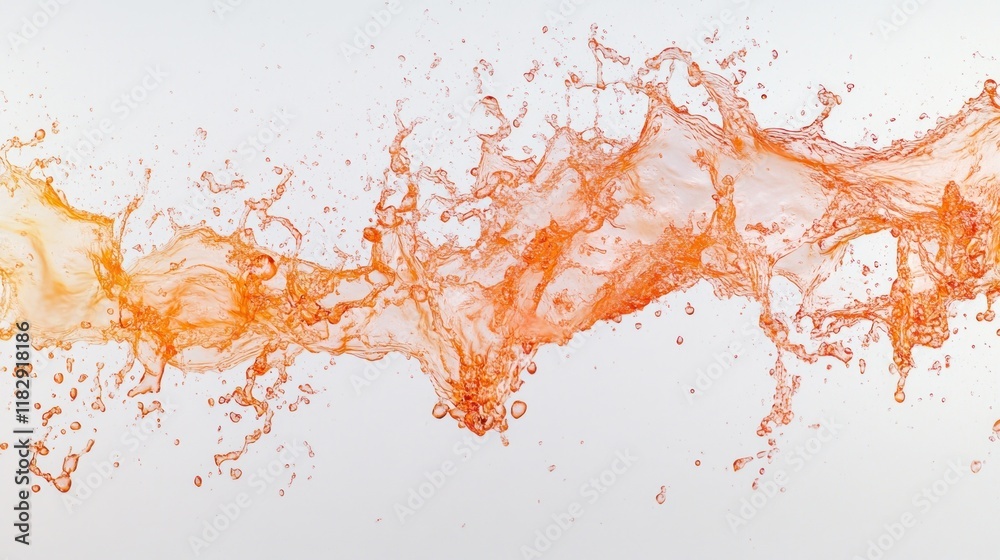 custom made wallpaper toronto digitalOrange liquid splash isolated on white background.