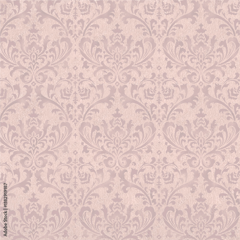 Background paper or fabric, with floral damask and baroque, seamless ornamental pattern Background paper or fabric, with floral damask and baroque, seamless ornamental pattern