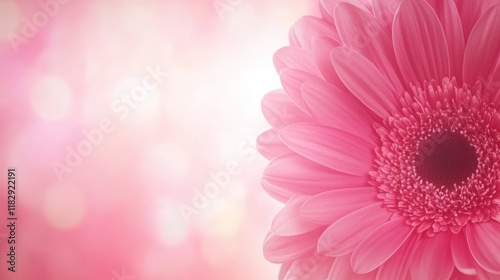 Pink Gerbera Daisy Close-Up Soft Focus Background