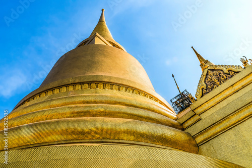 Gold Pagoda Phra Siratana Chedi, Grand Palace, Bangkok, Thailand. Palace was a complex of buildings and home of King of Thailand from 1782 to 1925. Phra built in 1855 photo