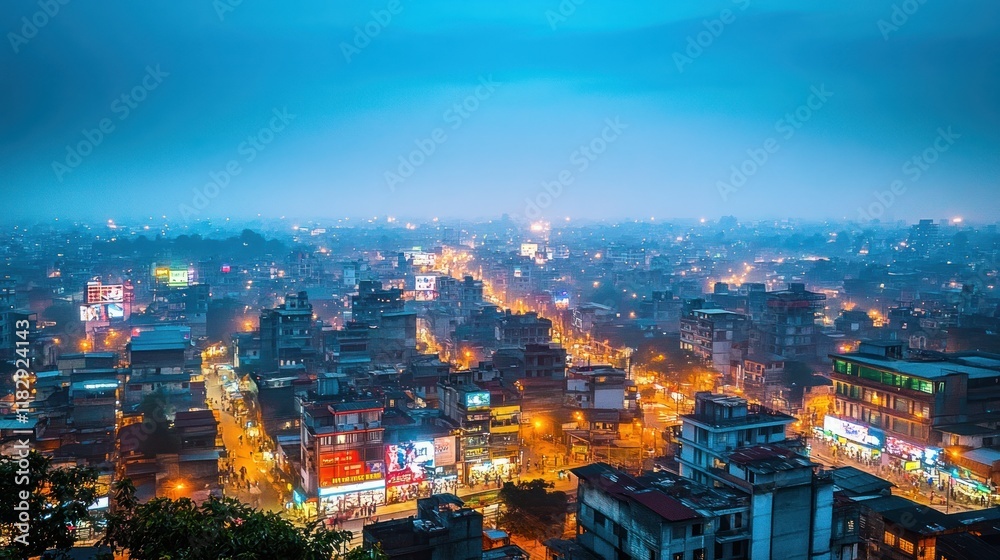 A bustling cityscape illuminated by vibrant billboards and streetlights at night A bustling cityscape illuminated by vibrant billboards and streetlights at night