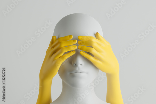 Hands covering eyes to symbolize the concept of not seeing