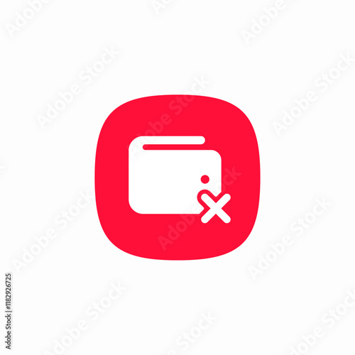 digital wallet delete icon sign vector