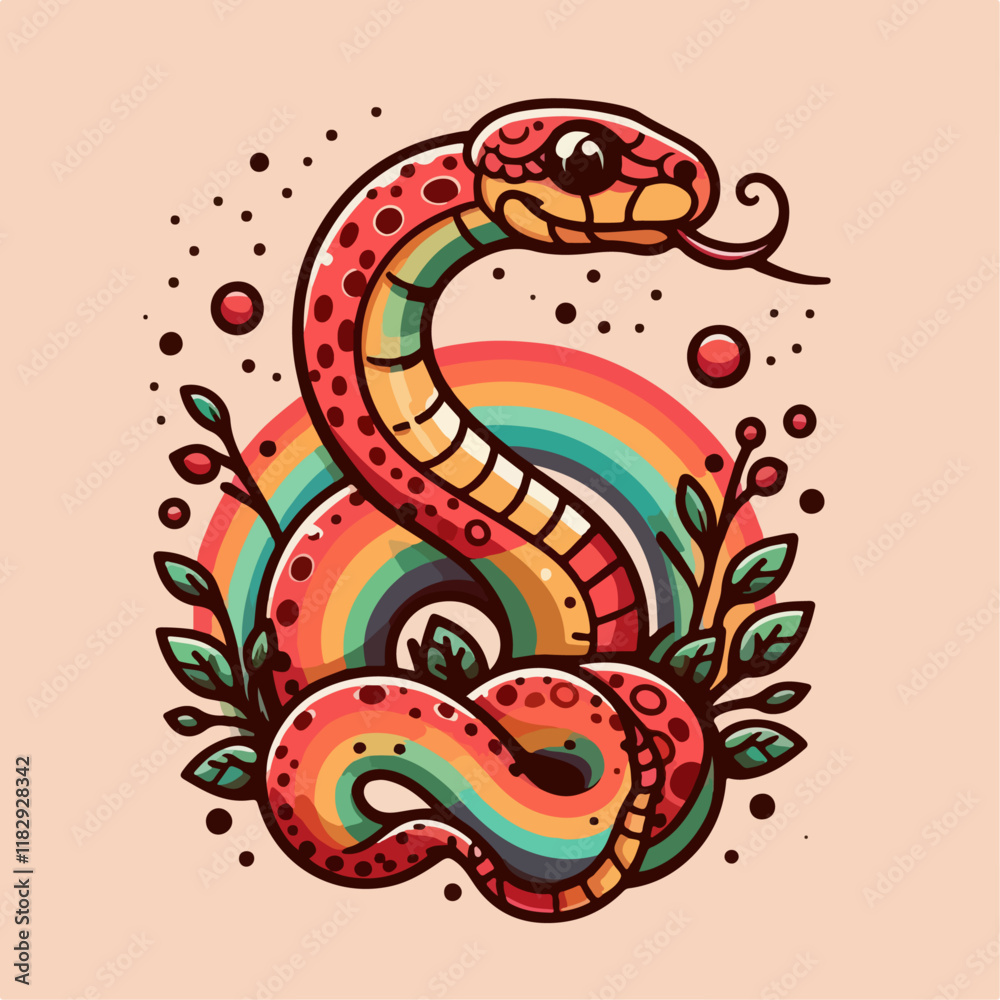 Obraz premium snake logo vector illustration