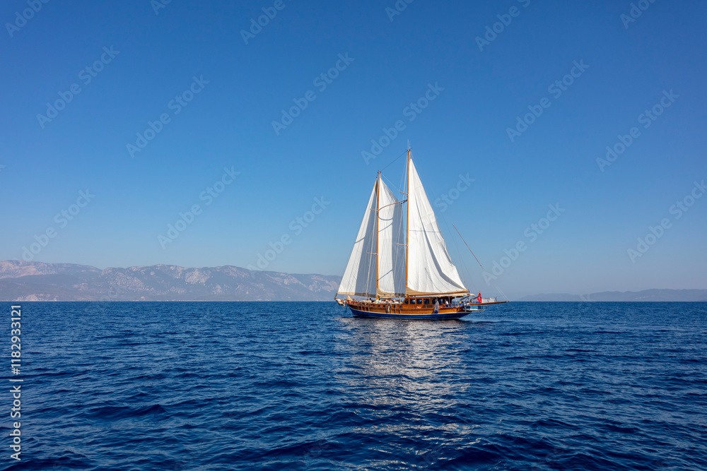 Gulet sailboat in Gokova Bay, Turkey