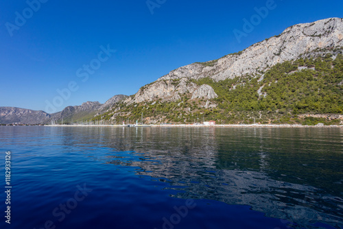 Boats in Karacasogut, Gokova Bay, Turkey photo