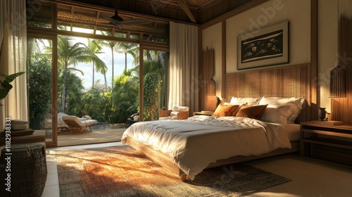 Tropical Getaway: Luxurious Bedroom with Breathtaking Ocean View