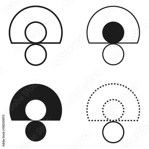 Abstract circle icon. Geometric shapes vector. Black outlined figure. Modern simple symbol.