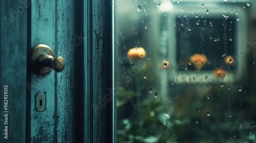 Rainy Day Contemplation: A Glimpse Through a Rain-Streaked Window