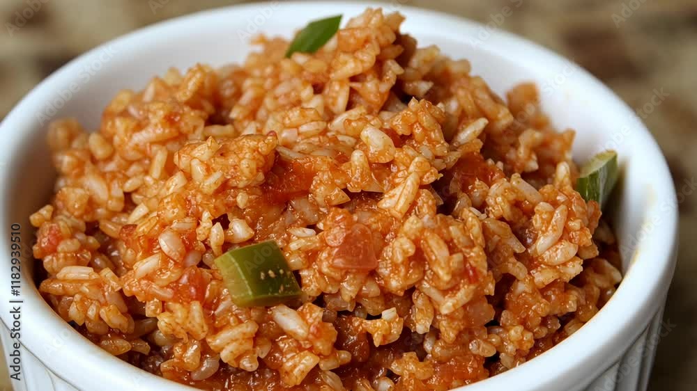 Flavorful rice dish served in a bowl with vibrant ingredients highlighting a culinary tradition from West Africa Flavorful rice dish served in a bowl with vibrant ingredients highlighting a culinary tradition from West Africa