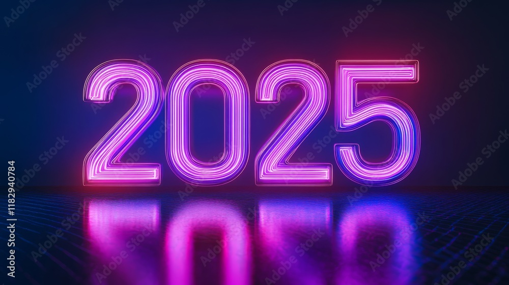 Glowing 3D Number 