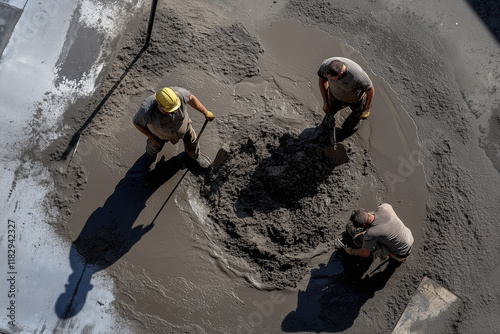 Ouvriers sur un chantier de construction photo