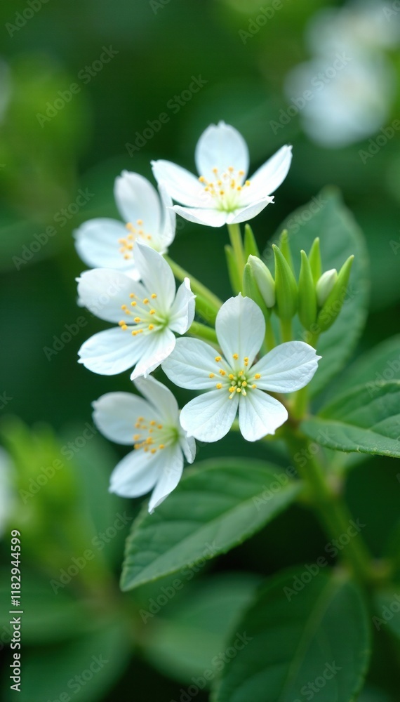 Delicate white blooms on silverbush Convolvulus cneorum, silver foliage, Delicate white blooms on silverbush Convolvulus cneorum, silver foliage,