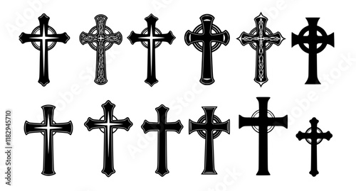 vector set Religious CROSS BUNDLE, Jesus Cross, Old Rugged Cross , Christian ,Cross , Religious , Cross ClipArt, Crosses, Catholic Cross, Silhouette Cross, Faith Cross