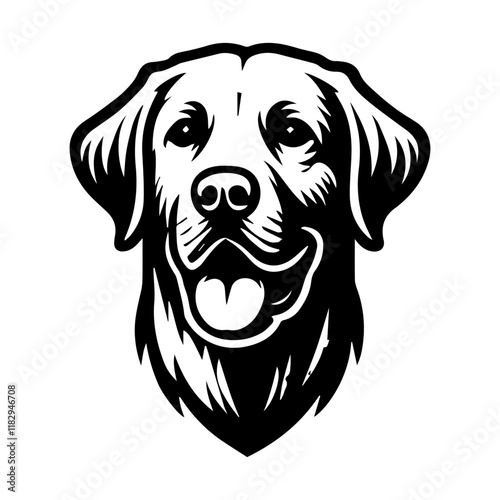 labrador retriever vector logo of a dog head