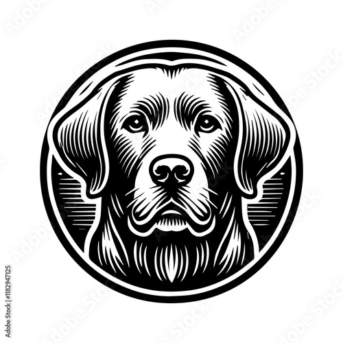 labrador retriever vector logo of a dog head