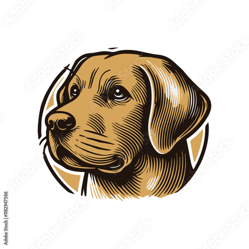 labrador retriever vector logo of a dog head