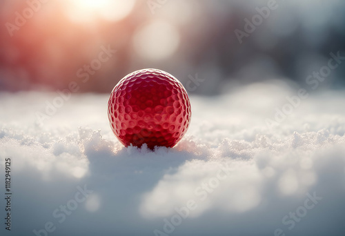 golf ball red crystall snowflake christmas gulf sport background release white star gold club christmassy eve solemn equipment 