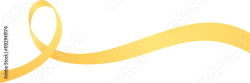 golden ribbon cancer awareness vector illustration